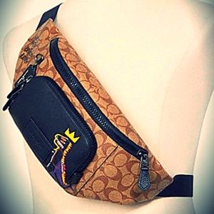 NWT Coach X Jean Michel Basquiat Track Belt Bag In Signature Canvas NWT